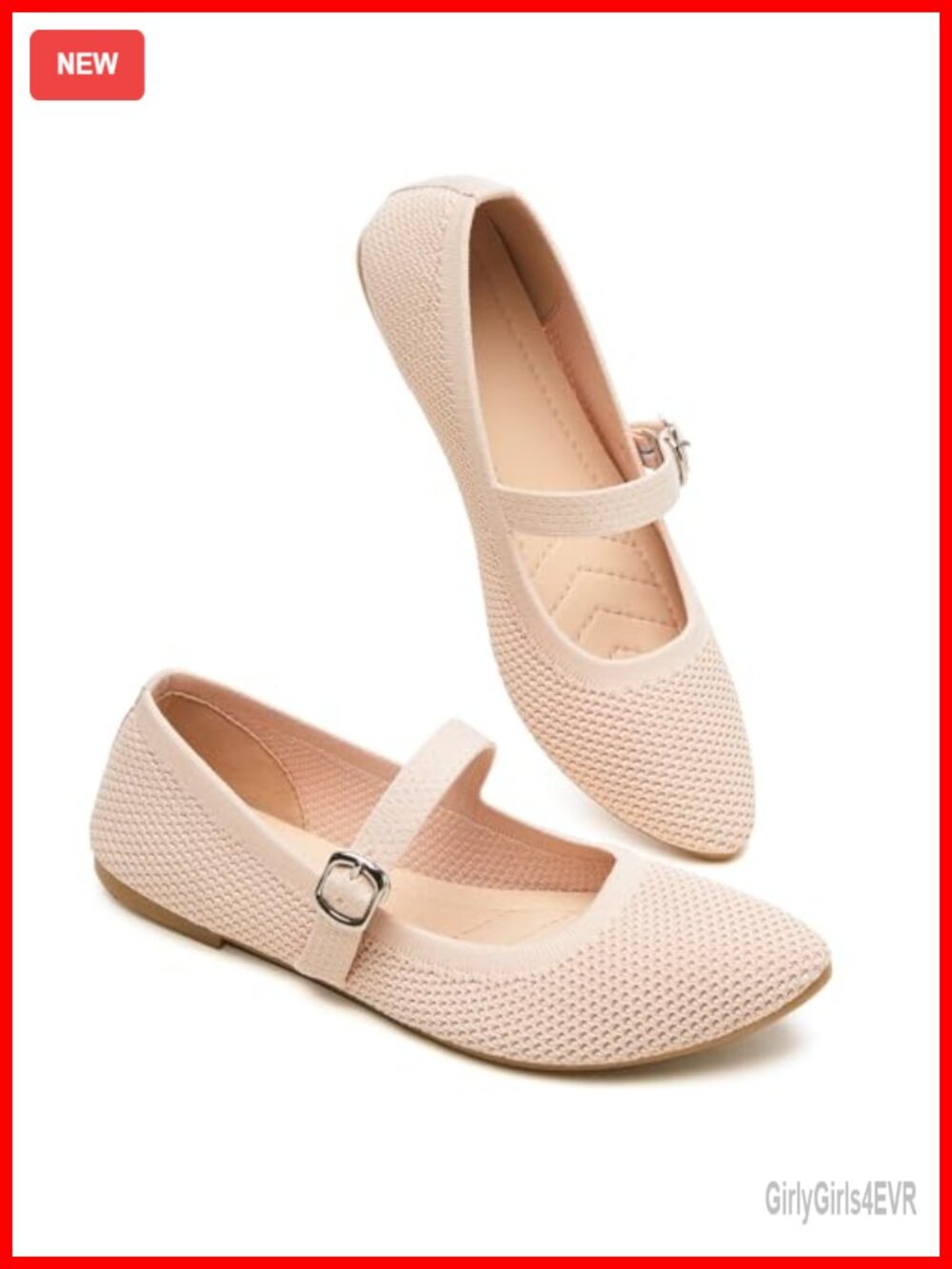Mesh Ballet Flats with Buckle Strap, Foldable Dress Shoes